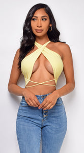 Galia Yellow Halter Top
